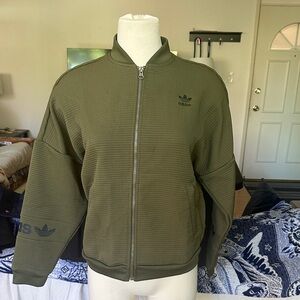 Adidas Khaki Green Zip-Up Jacket
